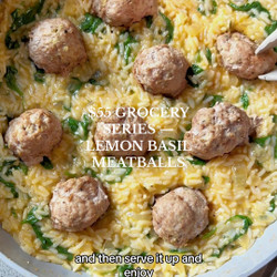 Creamy Lemony Turkey Meatballs With Rice