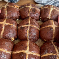 Chocolate Hot Cross Buns