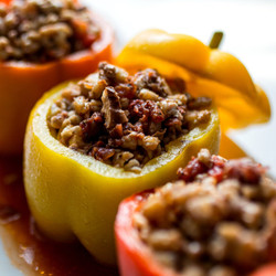 Peppers Stuffed With Farro And Smoked Cheese