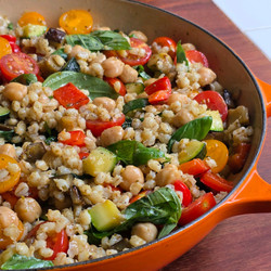 Farro Salad With Garden Vegetables And Queen Chickpeas