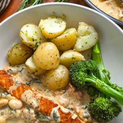 Tuscan Salmon &amp; Butter Bean One Pot