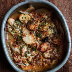 Artichokes, potatoes, cheese and cider