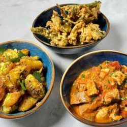 Turkey Curry With Bombay Potatoes And Pakoras