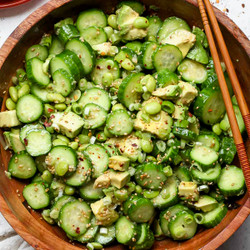 Cucumber Edamame Salad With Sesame-ginger Dressing