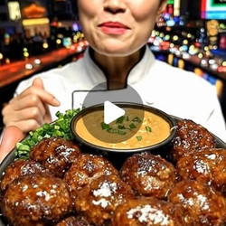 Teriyaki Beef Meatballs With Spicy Peanut Dipping Sauce