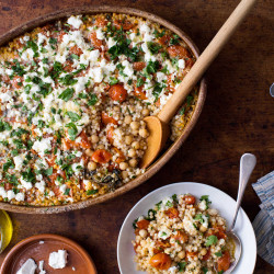 Pearl Couscous With Creamy Feta And Chickpeas