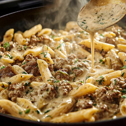 One Pot Quick And Easy Creamy Ground Beef Pasta