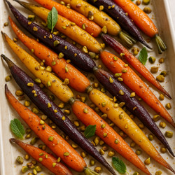 Roasted Carrots with Cumin-Honey Glaze and Pistachios