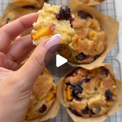 Perfect Peach Blueberry Muffins