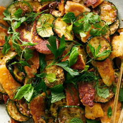 Seared Zucchini And Halloumi In Red-wine Vinaigrette