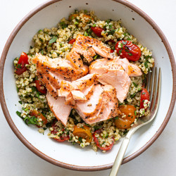 Roasted Tomato Tabbouleh With Salmon