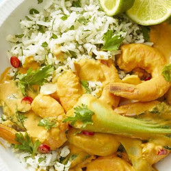 Red Curry Shrimp And Cilantro Rice