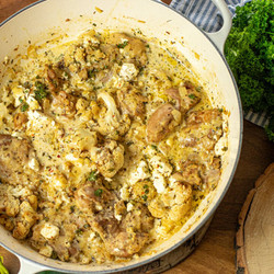 Creamy Chicken &amp; Cauliflower Skillet (low-carb)