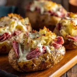 Corned Beef Stuffed Baked Potatoes