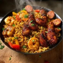 Jambalaya Noodles With Cajun Bbq Wings