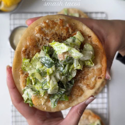 Chicken Caesar Smash Tacos