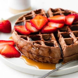 Chocolate Vegan Belgian Waffles (healthy)