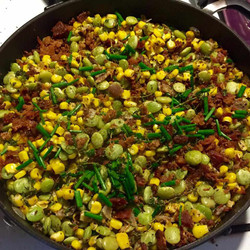 Creamy Succotash With Bacon, Thyme And Chives