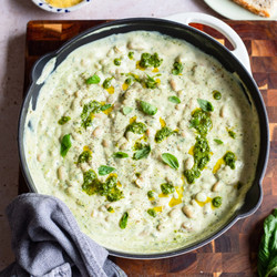 Creamy Pesto Beans