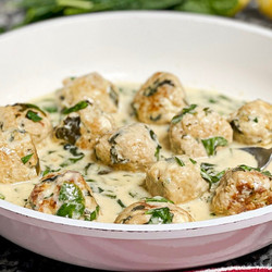 One-pan Chicken, Spinach And Feta Meatballs Recipe