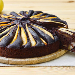 Moist And Soft Chocolate Pear Yogurt Cake