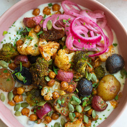 Roasted Veggie Tzatziki Bowls