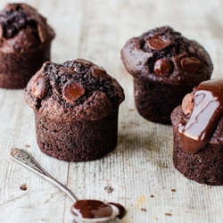Bakery Style Double Chocolate Muffins