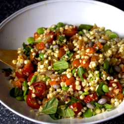 Summer Succotash With Bacon And Croutons