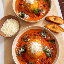 Fried Burrata w/ Spicy Vodka-style Sauce