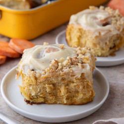 Carrot Cake Cinnamon Rolls With Brown Butter Cream Cheese Frosting