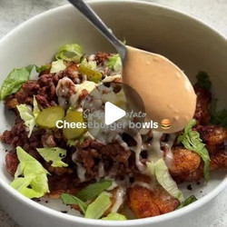 Smashed Potato Cheeseburger Bowls