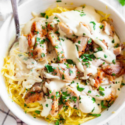 Paleo Chicken Alfredo With Gluten Free Noodles