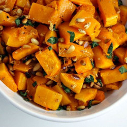 Roasted Butternut Pumpkin With Garlic, Sage And Pine Nuts