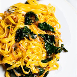 Caramelized Onion Pasta With Kale