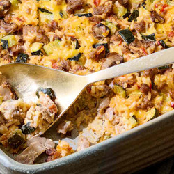Cheesy Sausage Zucchini Casserole