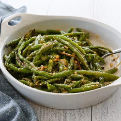 Roasted Green Beans With Garlic, Lemon, Pine Nuts &amp; Parmesan