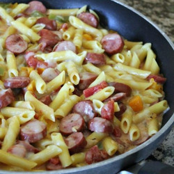 One Pot Cheesy Smoked Sausage Pasta