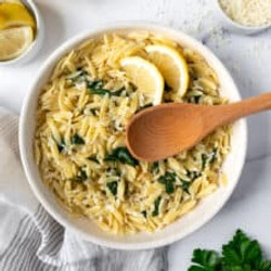 Lemon Orzo With Spinach