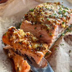 Paper-baked Salmon With Stone Ground Mustard Glaze