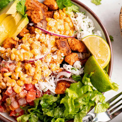 Street Corn Chicken Rice Bowls