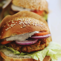 Vegetarian Burgers With Quinoa And Feta Cream