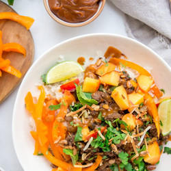 Beef Basil Bowls With Coconut-ginger Rice