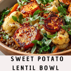 Sweet Potato &amp; Cauliflower Lentil Bowl