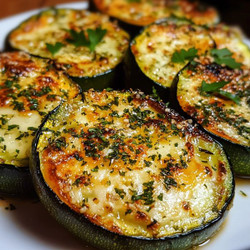 Cheesy Garlic Zucchini Steaks