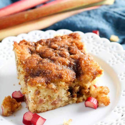 Double Crumb Rhubarb Coffee Cake