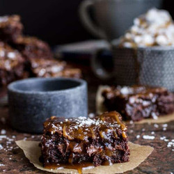 Salted Caramel Mocha + Nutella Brownies