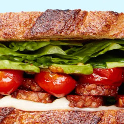 Tempeh "bacon," Lettuce, And Tomato Sandwich