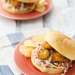 Summer Slaw Sandwiches With Fried Pickles