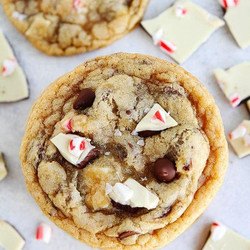 Peppermint Bark Chocolate Chip Cookies