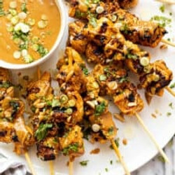 Coconut Curry Chicken Skewers With Peanut Sauce
